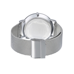 Soem-Entwurfs-Schwarz-Vorwahlknopf-Silber-Ineinander greifen-Bügel-Mann-Armbanduhr