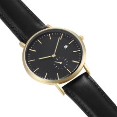 Qualitäts-Männer Armbanduhr echtes Leder Uhr