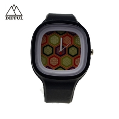 Silikon-Material mehr Farben sehen quadratische Form Uhr hiha Qualität heißen Verkauf